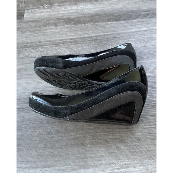 Jump for the People Black Patent Leather Wedge Heels Size 8 Bodhi Pin-Up… - Picture 5 of 8
